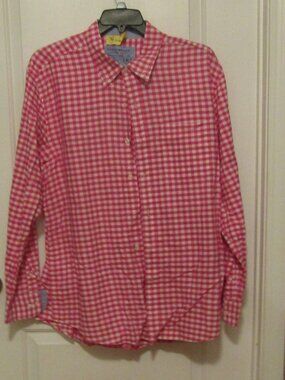 SADDLEBRED Red/White CHECKED MENS SHIRT Vint Oxford Button Down Long Sleeve XL